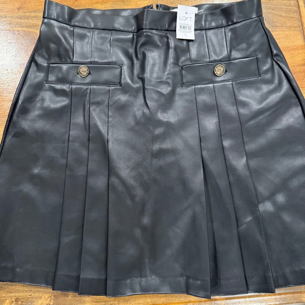 Loft brand pleaded pleather skirt